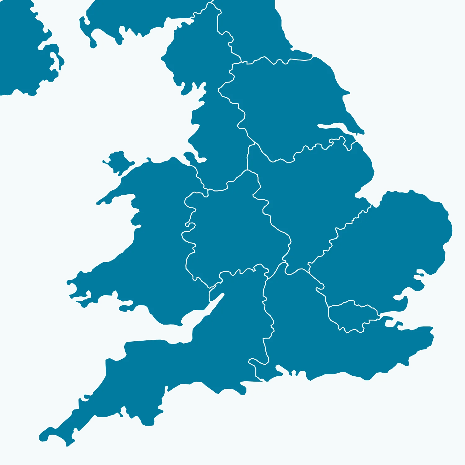Map of the UK areas we cover, including Bristol